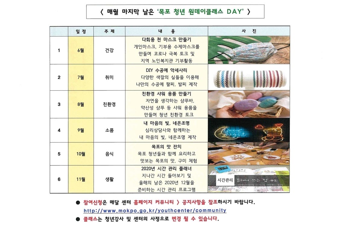 2020년 목포청년 원데이클래스 일정.jpg